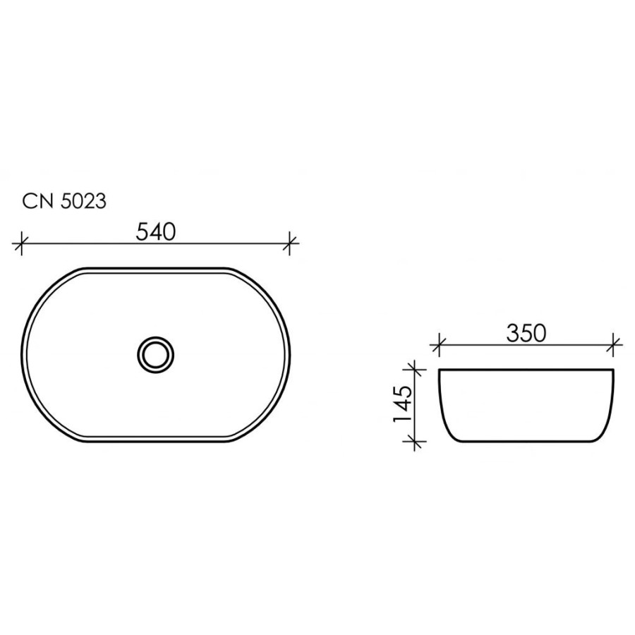 Раковина накладная 54х35 Ceramica Nova Element CN5023