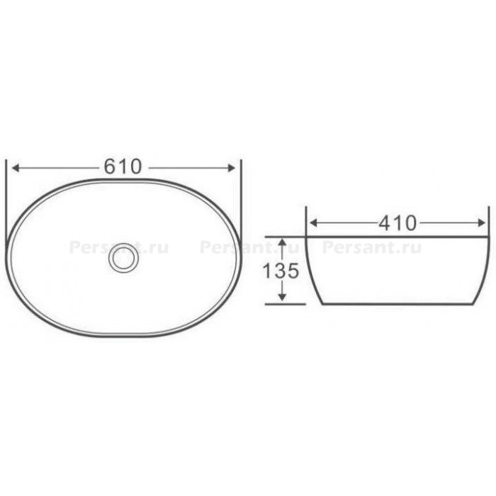 Раковина накладная BelBagno 61x41 BB1348
