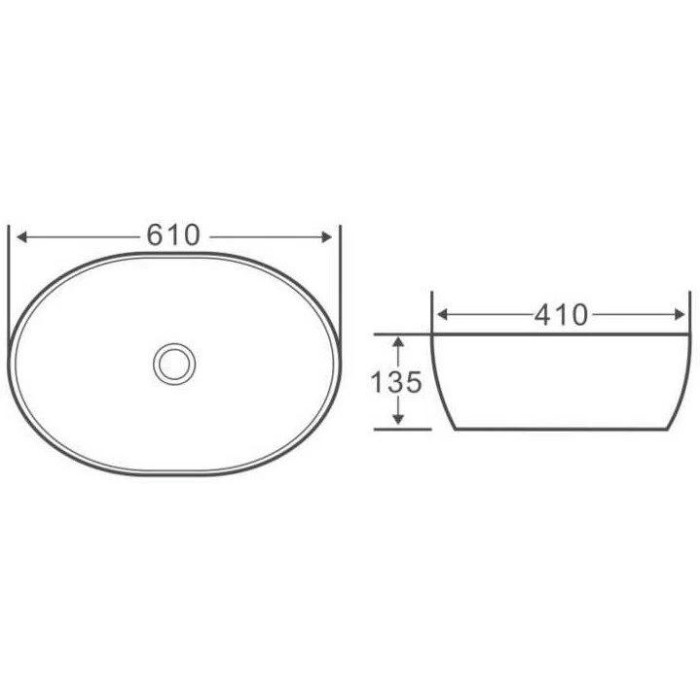 Раковина накладная BelBagno 61x41 BB1348