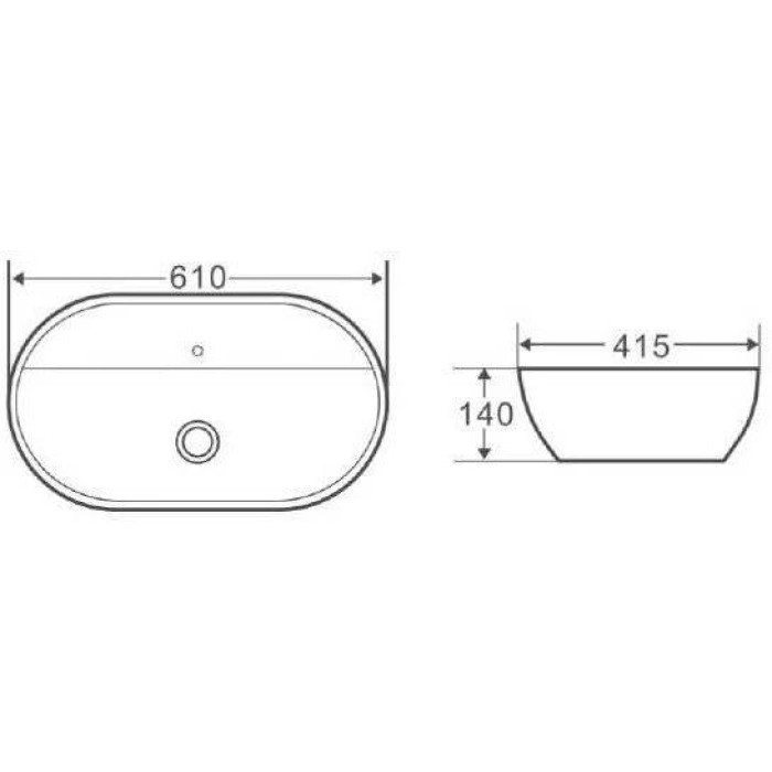 Раковина накладная BelBagno 61x41 BB1346