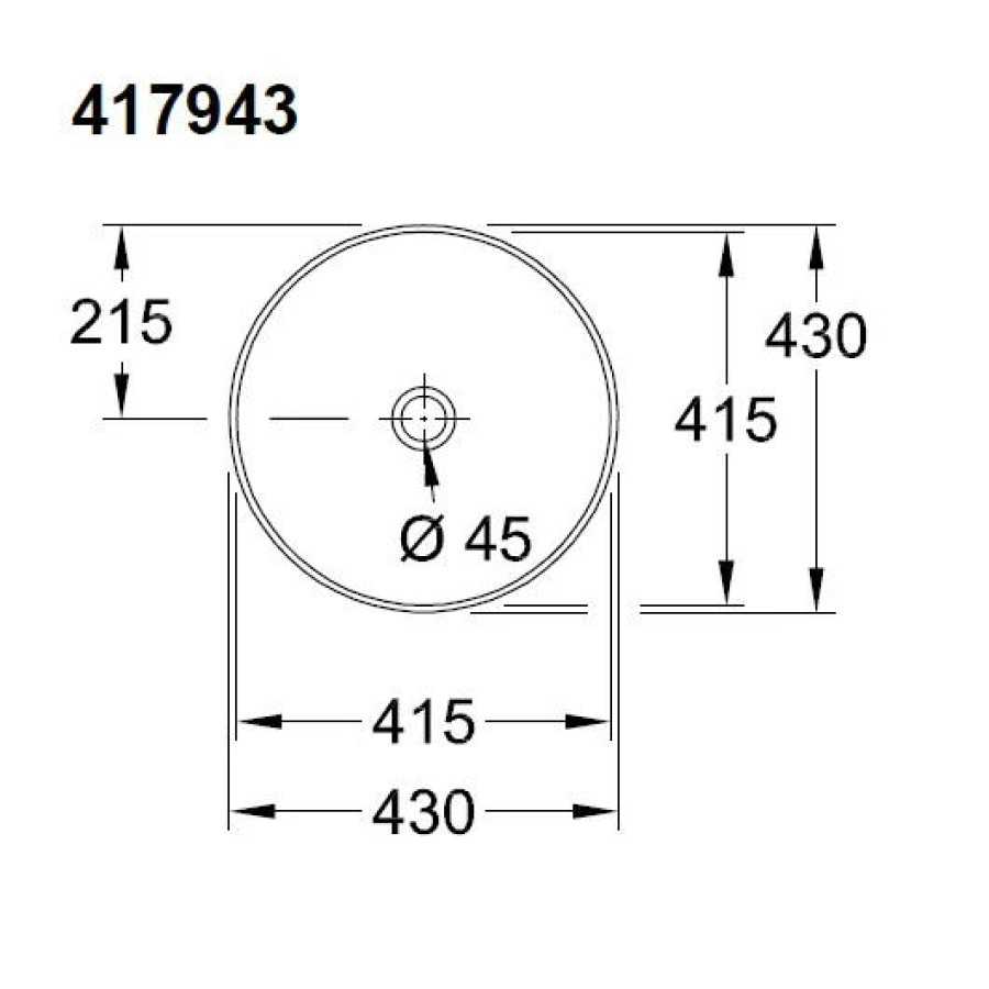 Раковина накладная Villeroy & Boch Artis 43x43 41794301