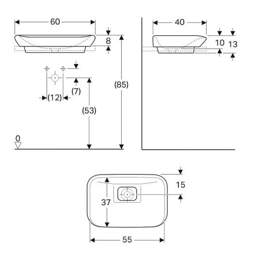 Раковина 60x40 Geberit myDay 245460600