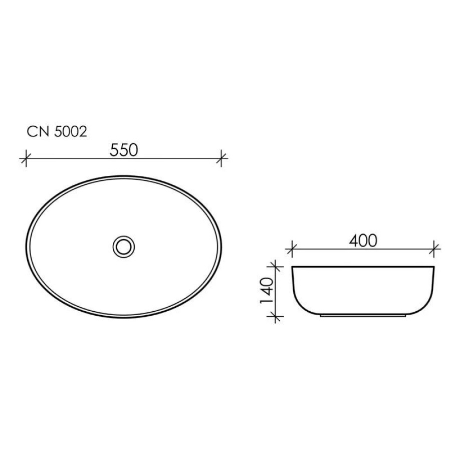 Раковина накладная 55х40 Ceramica Nova Element CN5002