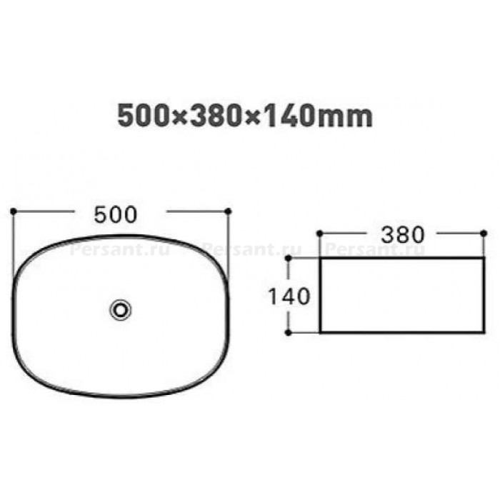 Раковина накладная Aquanet Fine-1-MB 50 черный матовый