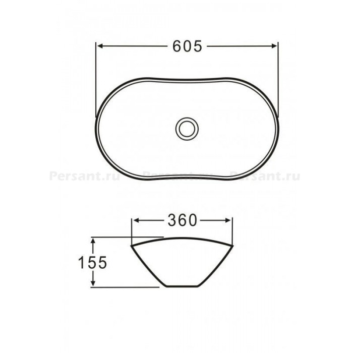 Раковина накладная 60x36 BelBagno BB1404-H311 серая матовая