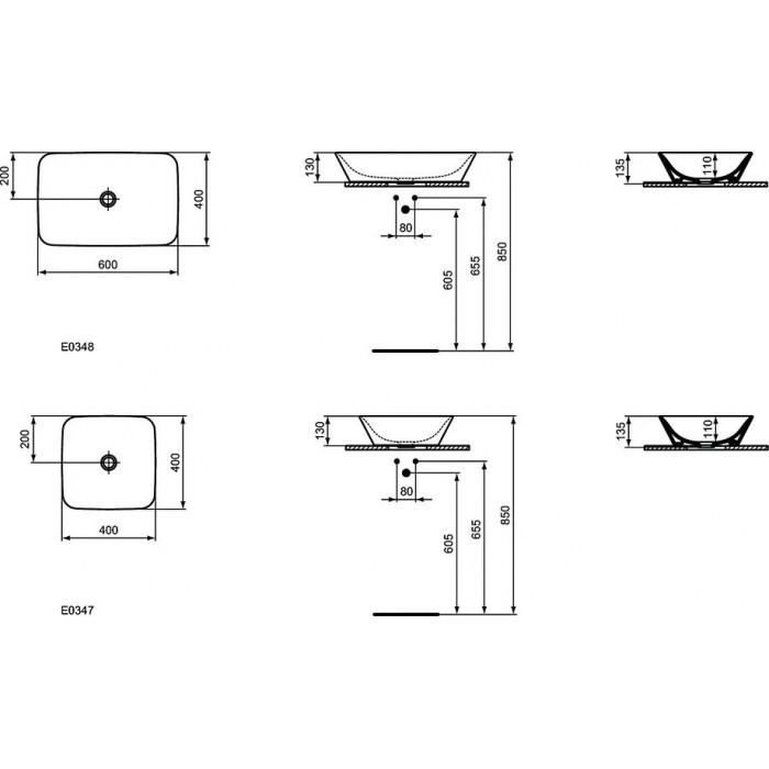 Раковина Ideal Standard Connect Air E034701