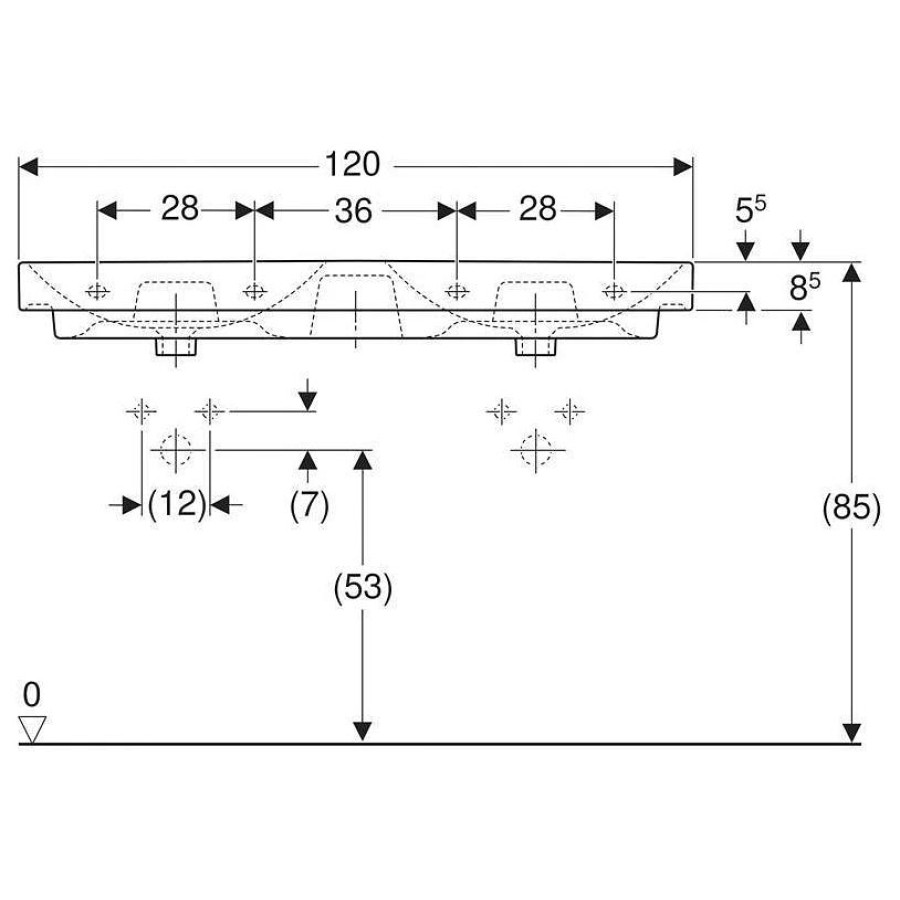 Раковина Geberit Smyle Square 120x48 500.223.01.1