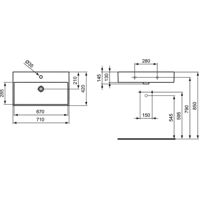 Раковина Ideal Standard Strada K077801 60х42 см, фаянс