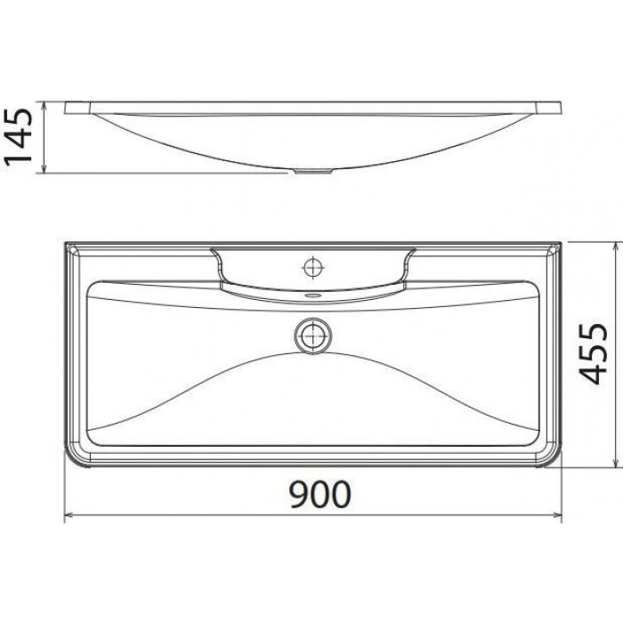 Раковина BelBagno 90 прямоугольная (BB900/455-LV-MR-ALR)