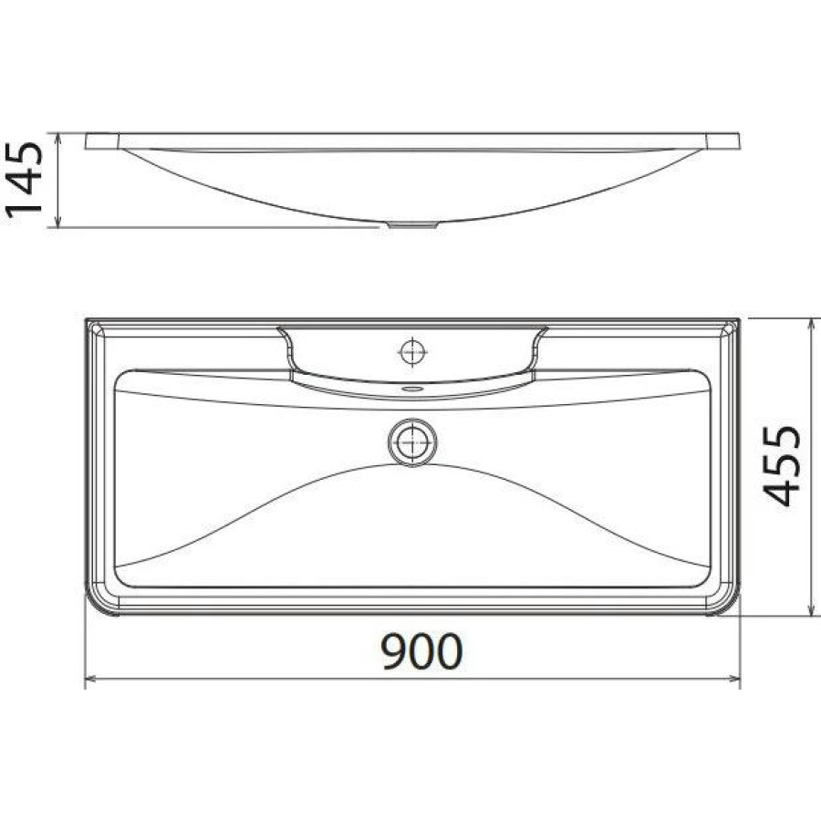 Раковина BelBagno 90 прямоугольная (BB900/455-LV-MR-ALR)