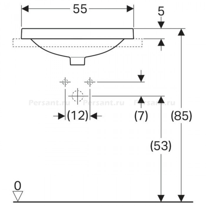 Раковина встраиваемая Geberit VariForm 55х40 500.716.01.2