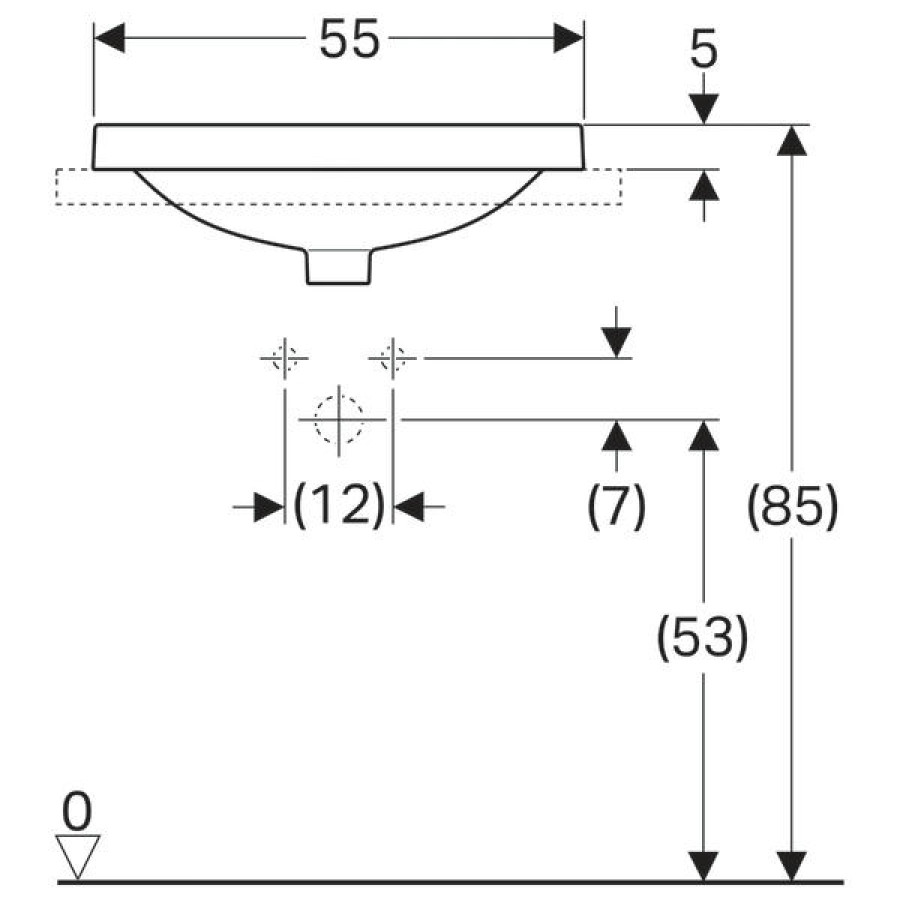 Раковина встраиваемая Geberit VariForm 55х40 500.716.01.2