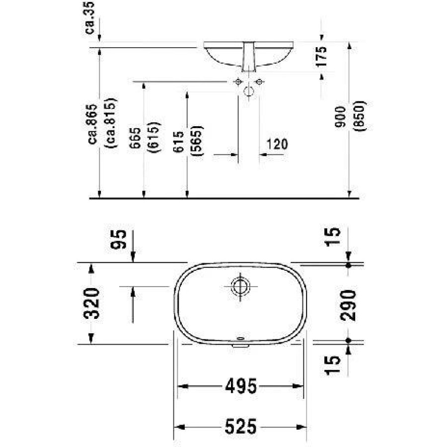 Раковина встраиваемая Duravit D-Code 49x29 0338490000