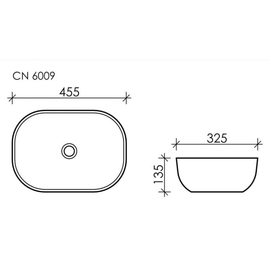 Раковина накладная 45,5х32,5 см Ceramica Nova Element CN6009