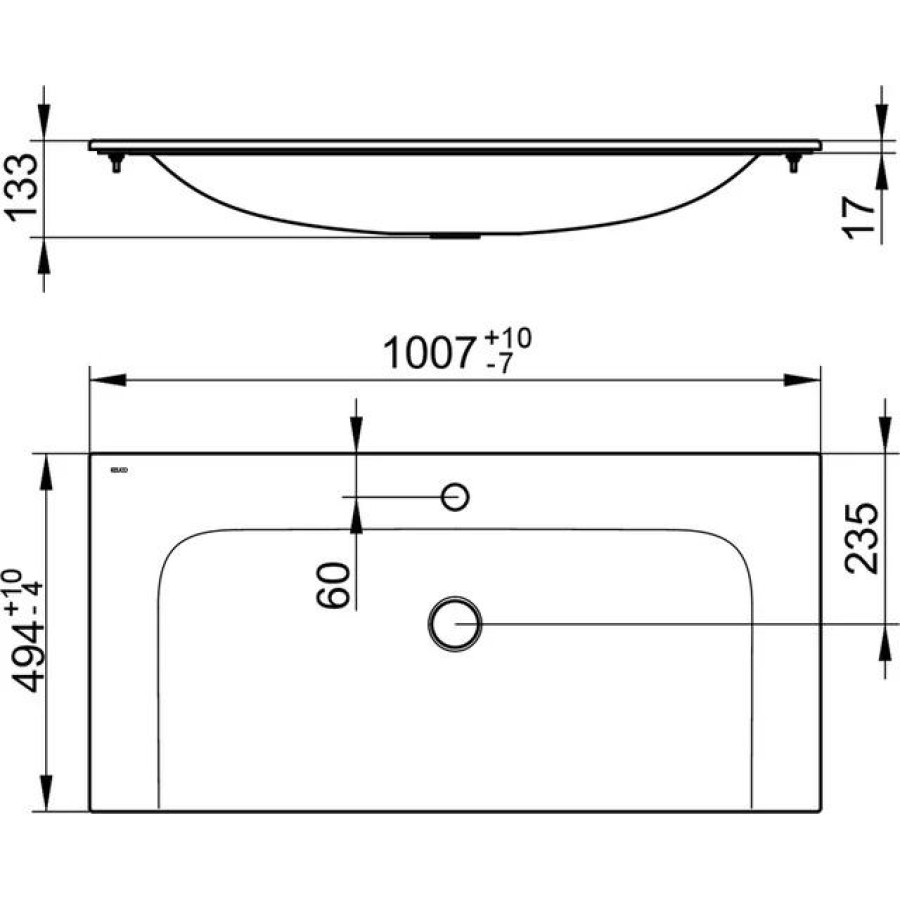 Мебельная раковина Keuco Plan 32970311001, 100,7x49,4