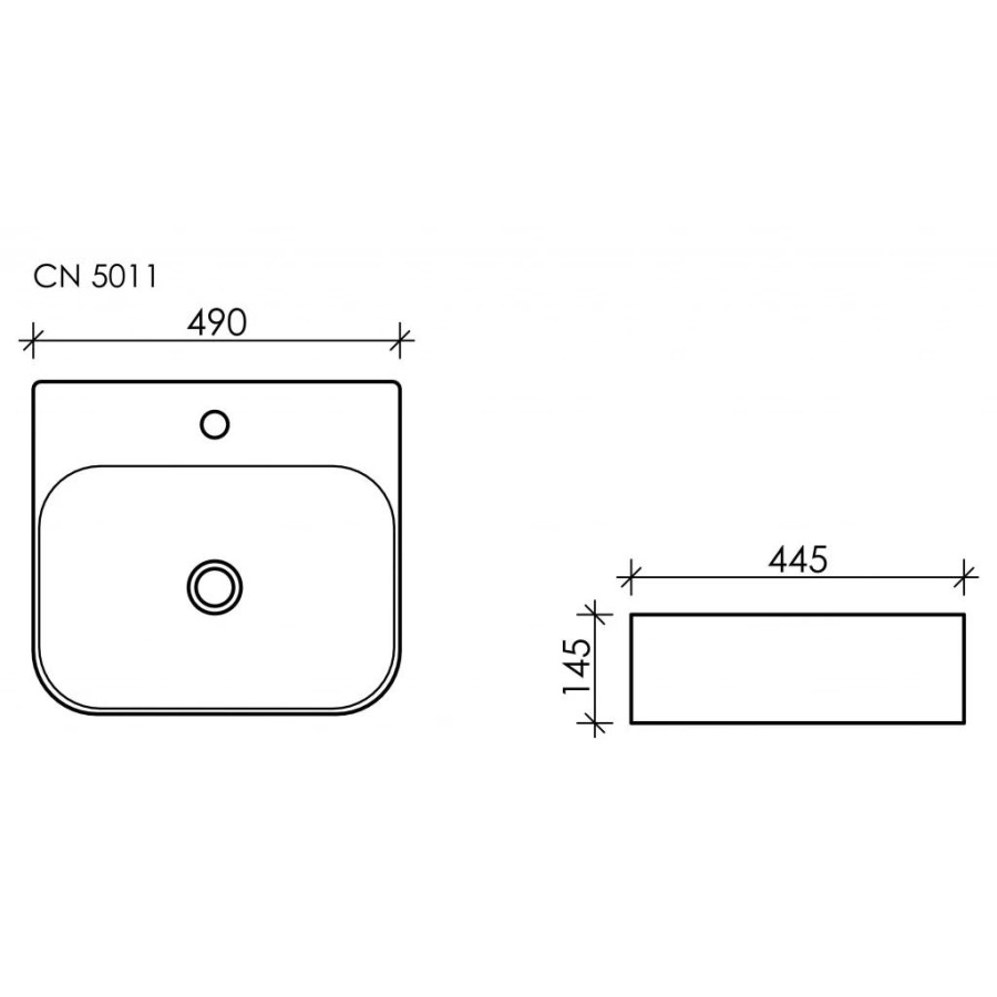 Раковина-умывальник накладная 49х45 Ceramica Nova Element CN5011