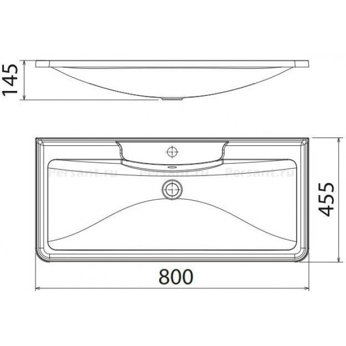Раковина BelBagno 80 прямоугольная (BB800/455-LV-MR-ALR-NERO) черная