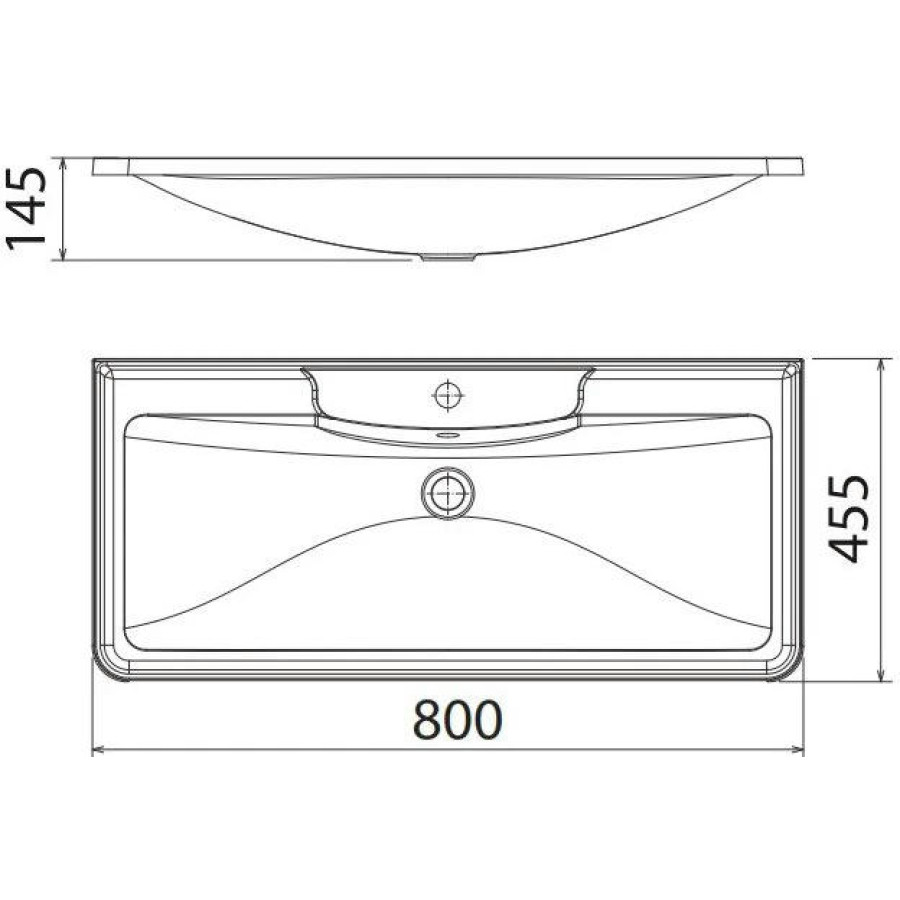 Раковина BelBagno 80 прямоугольная (BB800/455-LV-MR-ALR)