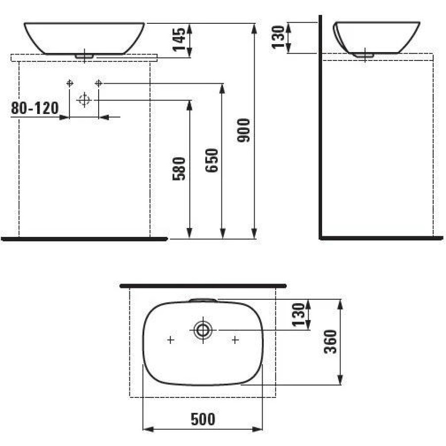 Раковина накладная Laufen Ino 50 8.1230.2.000.109.1