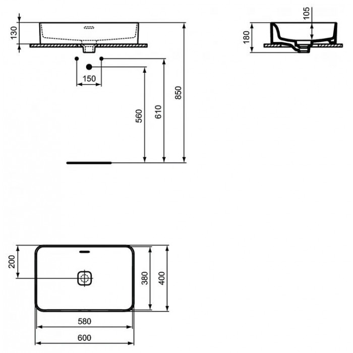 Раковина Ideal Standard Strada II 60x40 T299901