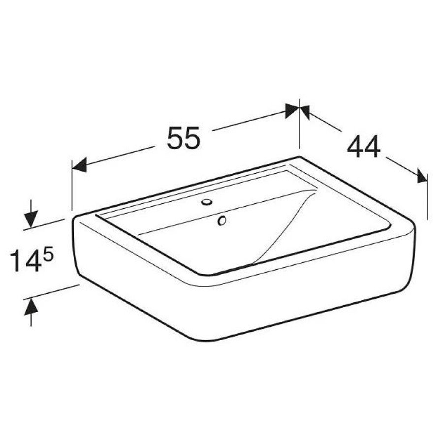 Раковина накладная Geberit Renova Nr. 1 Plan 55x44 225155000