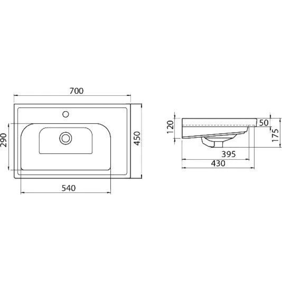 Раковина со столешницей Opadiris Frame 70 (031100-u)