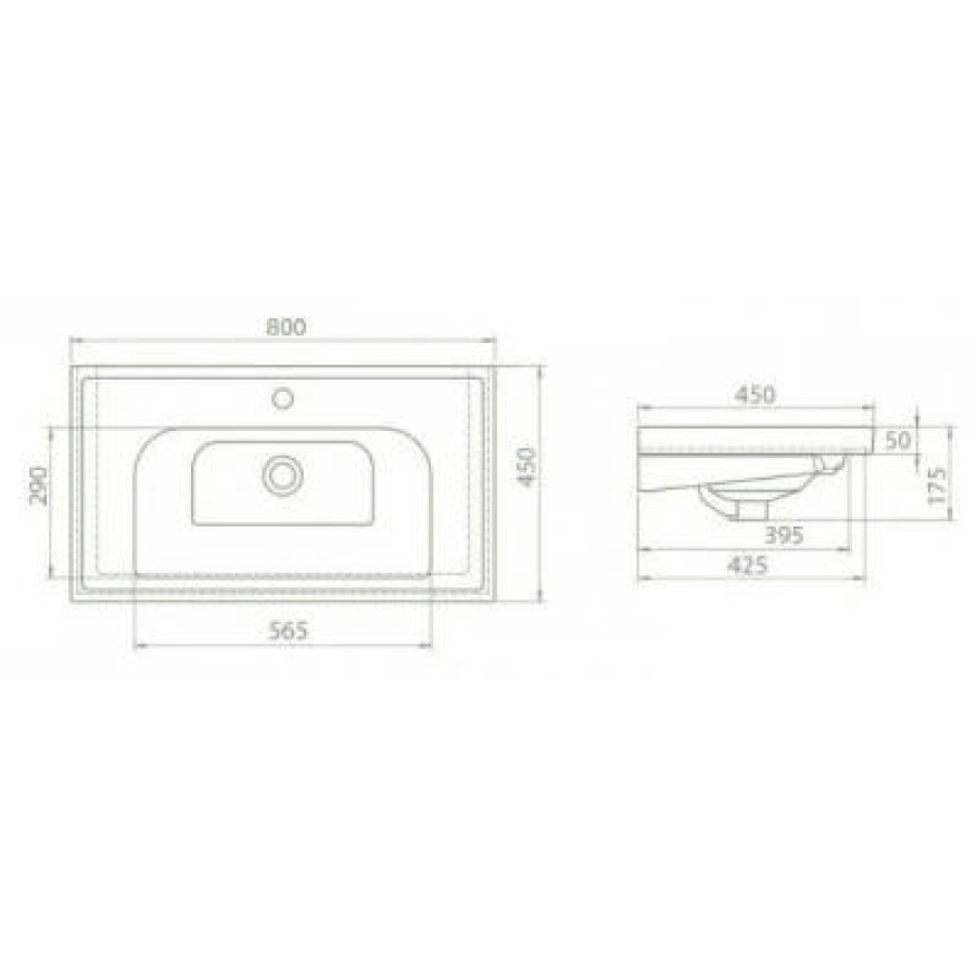 Раковина Opadiris Frame 80 031200-u белый