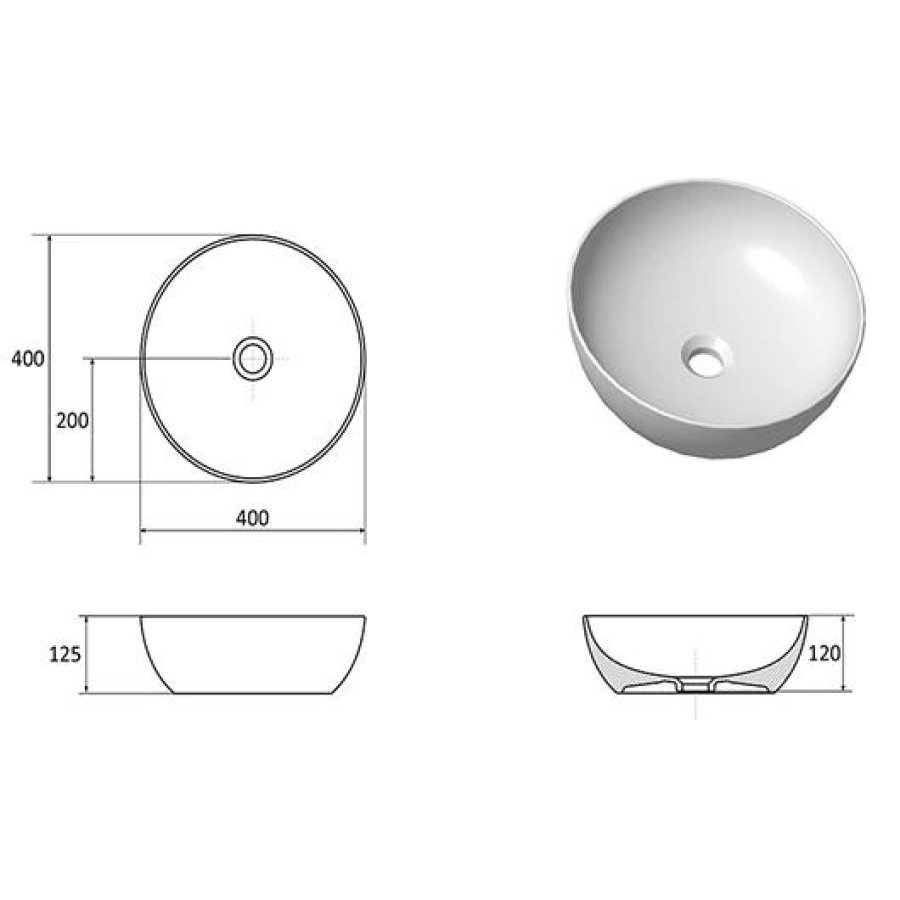 Керамический умывальник Ravak Uni 400 B Slim XJX01140003 белый