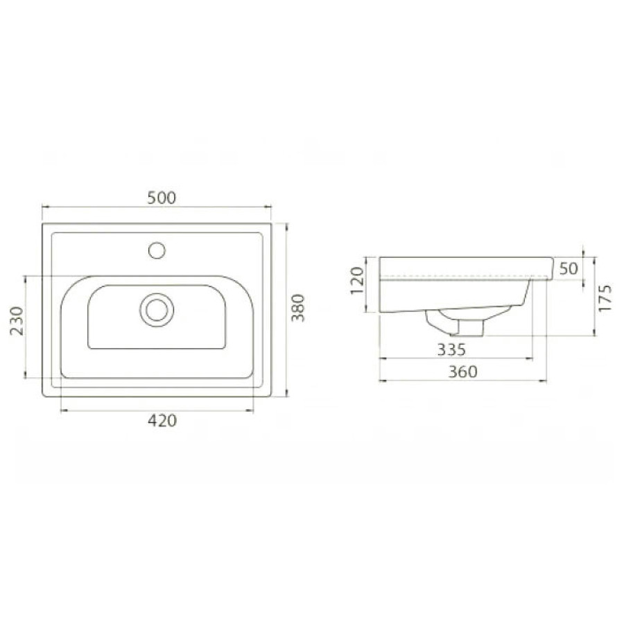 Раковина Opadiris Frame 50 030900-u белая