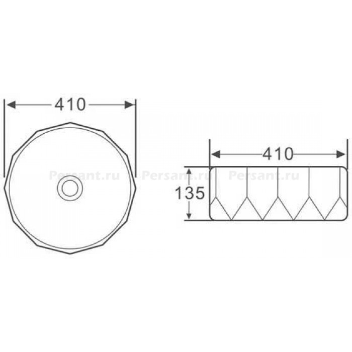 Раковина накладная BelBagno 41х41 BB1409H301