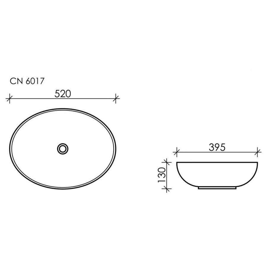 Раковина накладная 52х40 см Ceramica Nova Element CN6017