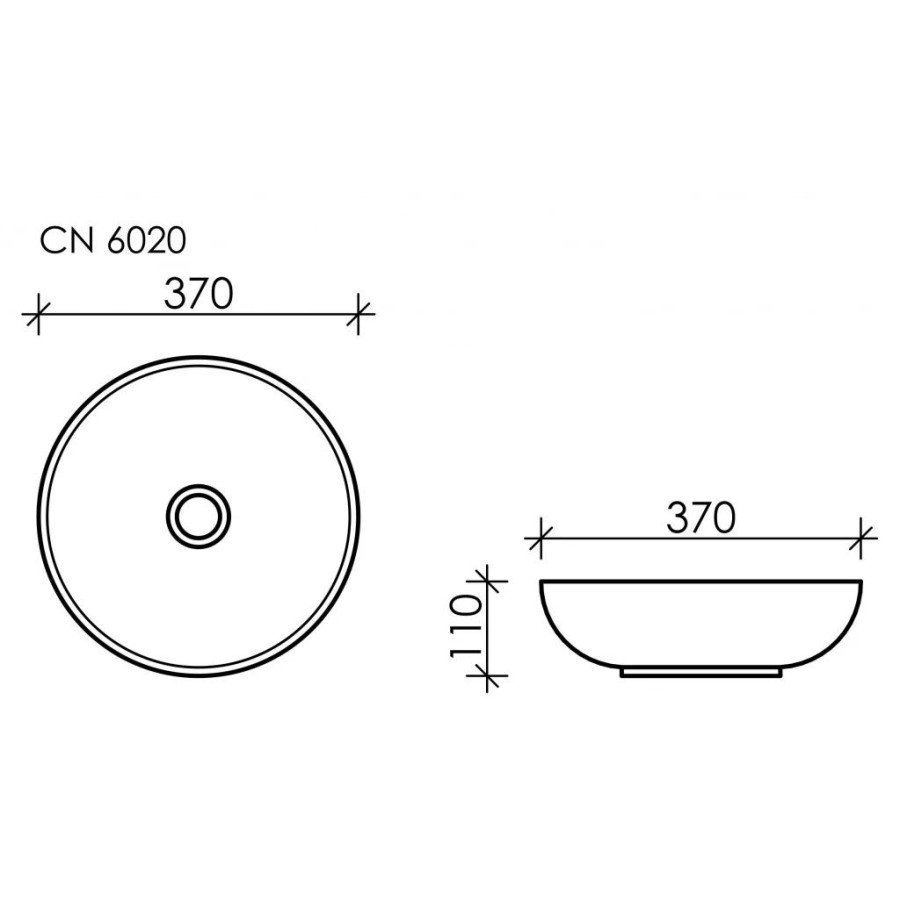 Раковина накладная 37 см Ceramica Nova Element CN6020