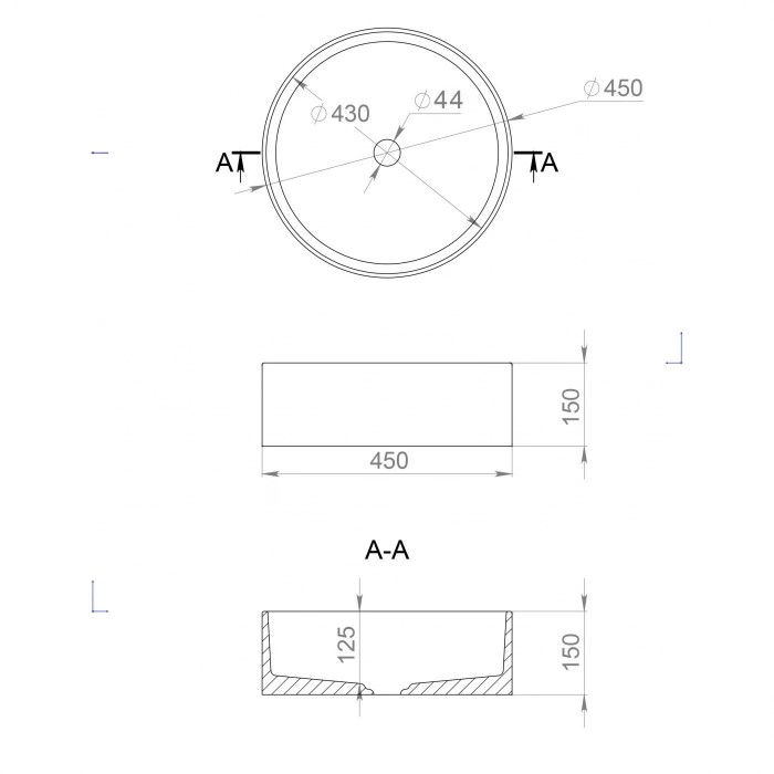 Раковина Salini Armonia 45x45 130112G S-Sense