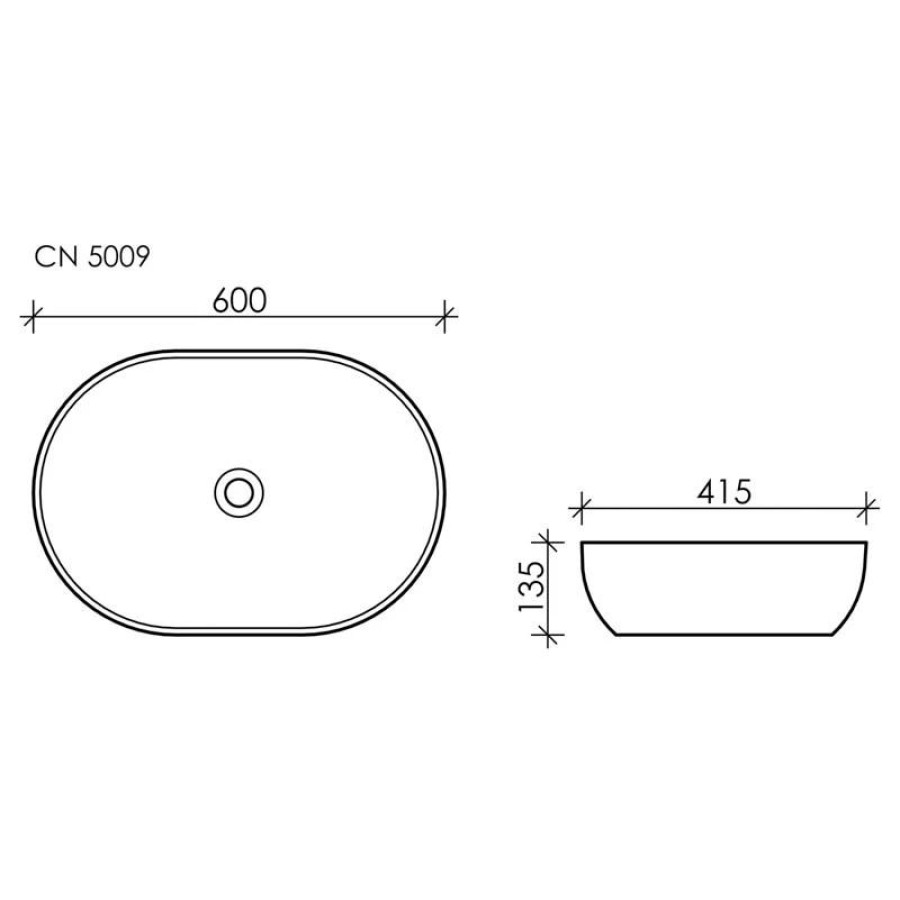 Раковина накладная 60х41 Ceramica Nova Element CN5009