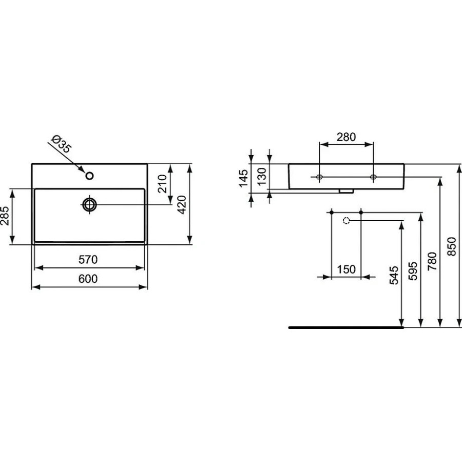 Умывальник Ideal Standard Strada 71x42 K078201