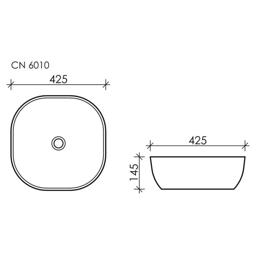 Раковина накладная 41,5 см Ceramica Nova Element CN6010