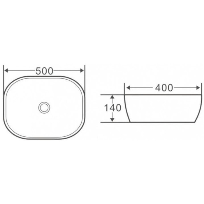 Раковина накладная BelBagno 50x40 BB1302