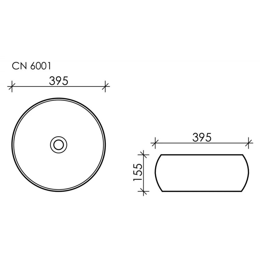 Раковина накладная 39,5 см Ceramica Nova Element CN6001