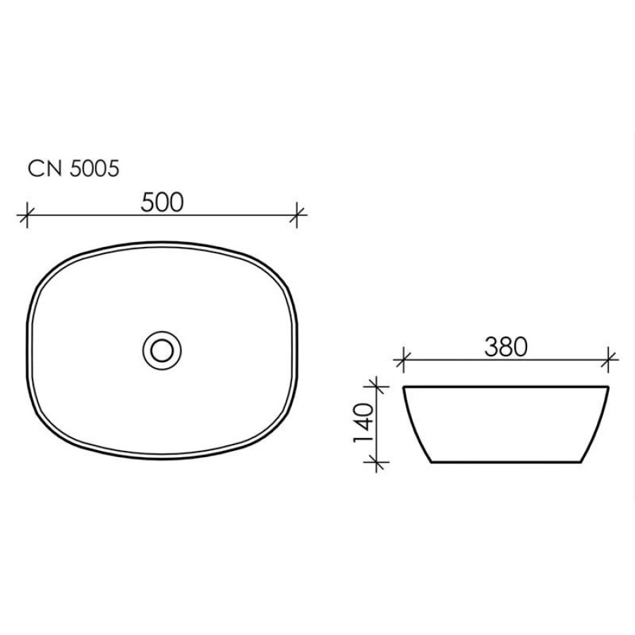 Раковина накладная 50х38 Ceramica Nova Element CN5005