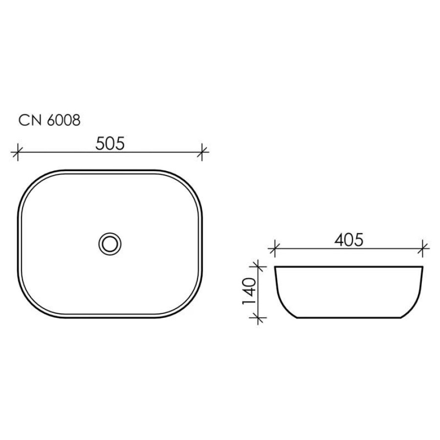 Раковина накладная 50х40 см Ceramica Nova Element CN6008