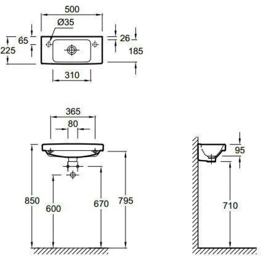 Раковина Jacob Delafon Odeon Up 50x22,5 E4701R