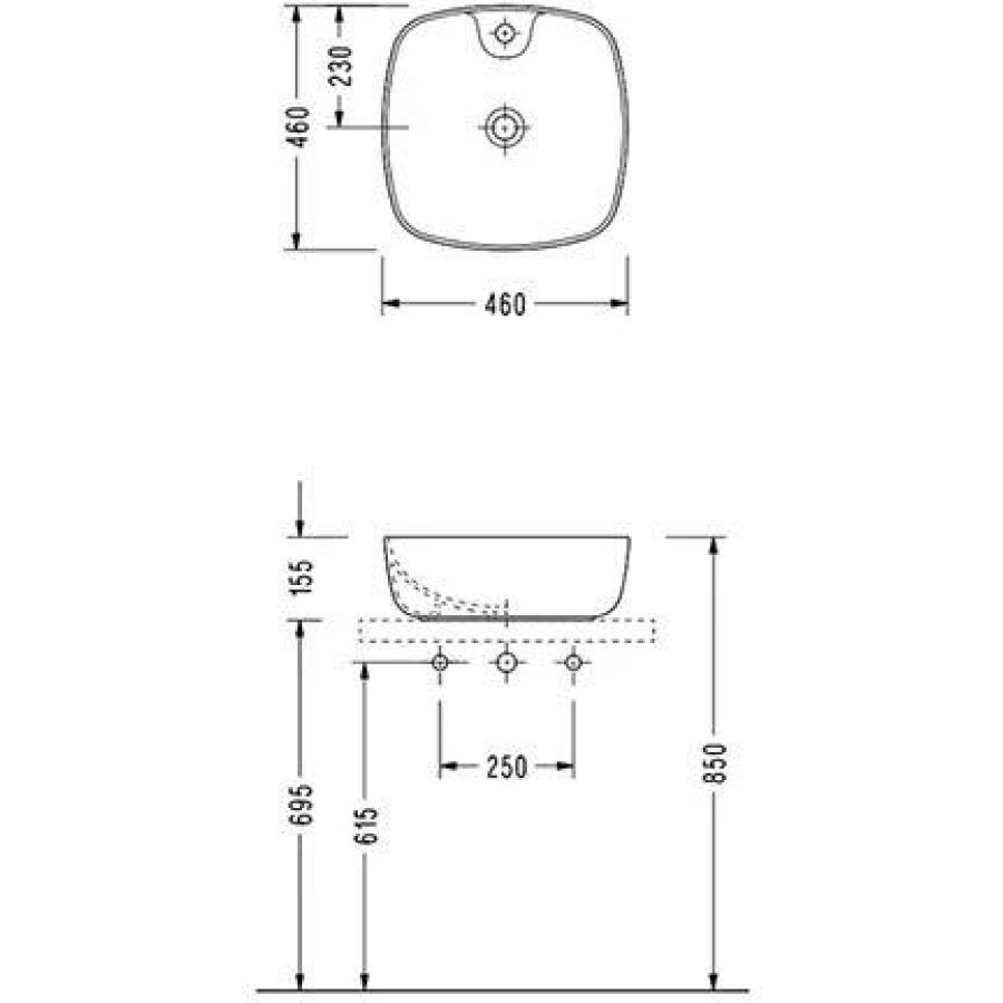 Раковина накладная Serel 46 см 3016