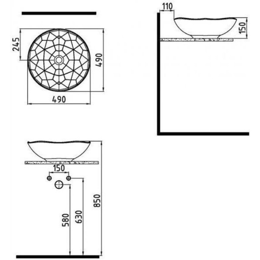 Раковина Bien Pent 49х49 PNLG04901FD0W3000