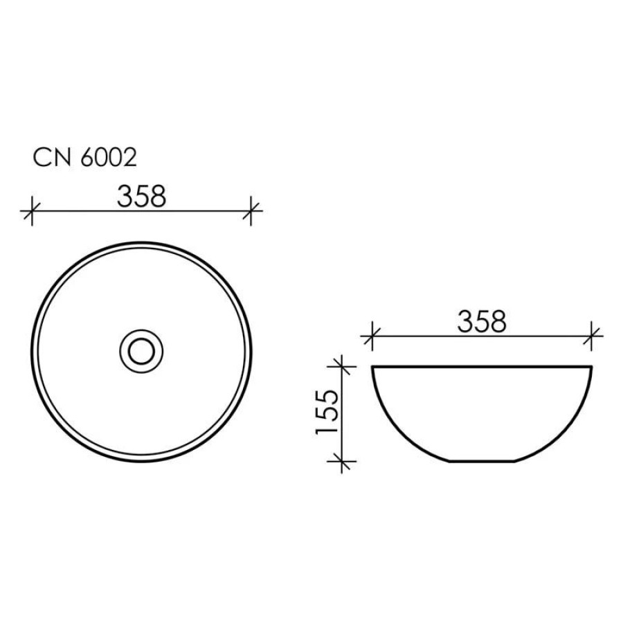 Раковина накладная 36 см Ceramica Nova Element CN6002