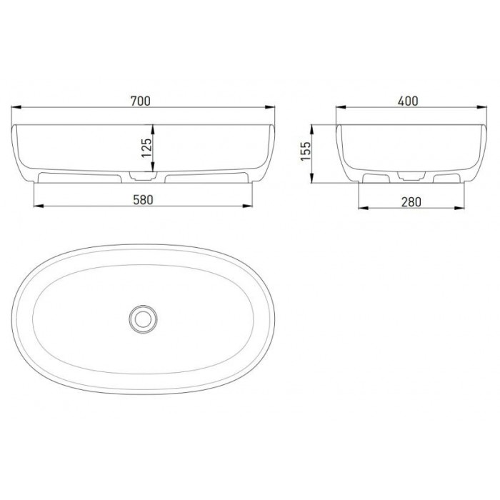 Раковина Salini Luce 69x39.5 110721M S-Stone
