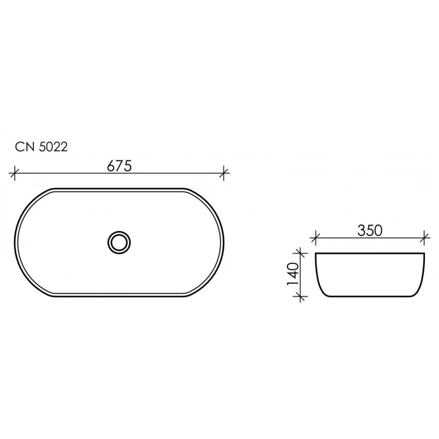 Раковина накладная 67,5х35 Ceramica Nova Element CN5022