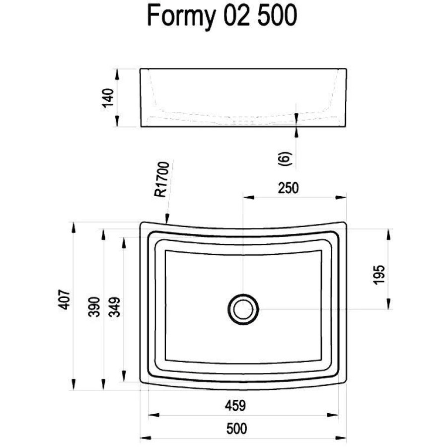 Умывальник Ravak Formy 02 500 D белый ,без перелива XJM01250000