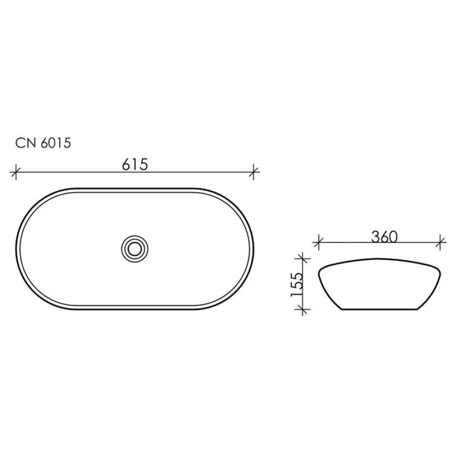 Раковина накладная 62х36 см Ceramica Nova Element CN6015