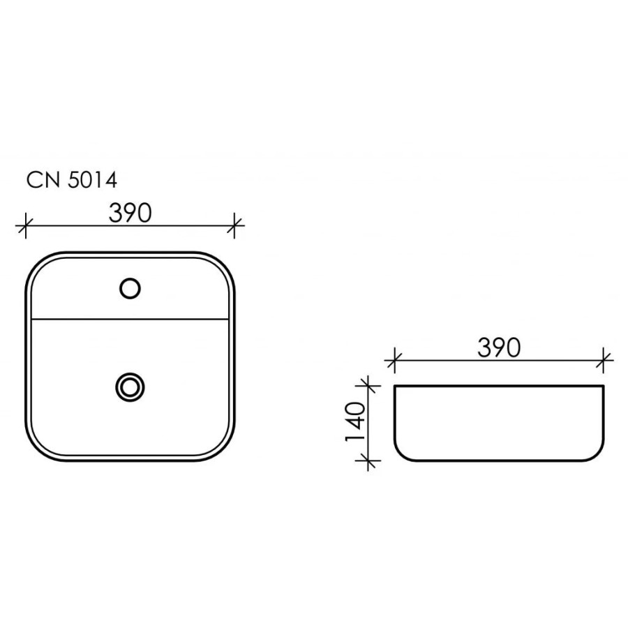 Раковина-умывальник накладная 39 см Ceramica Nova Element CN5014