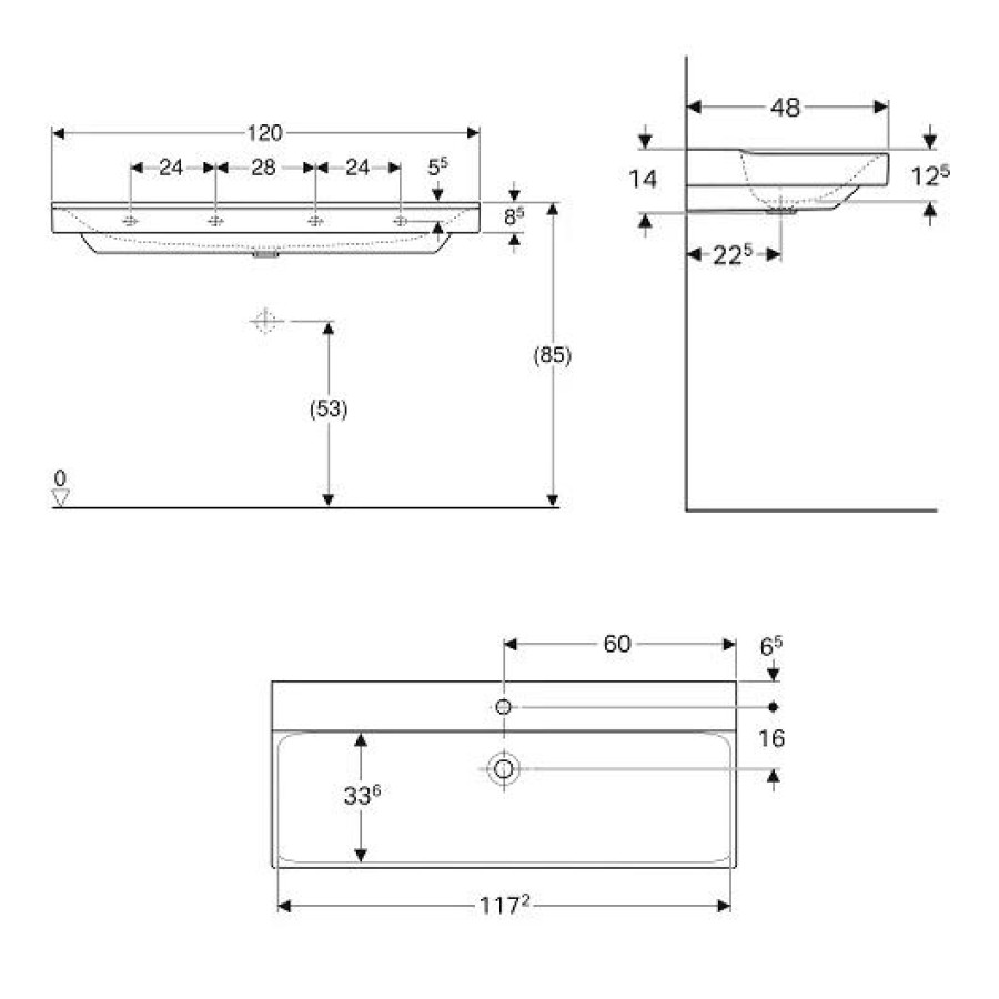 Раковина Geberit Xeno² 500.551.01.1